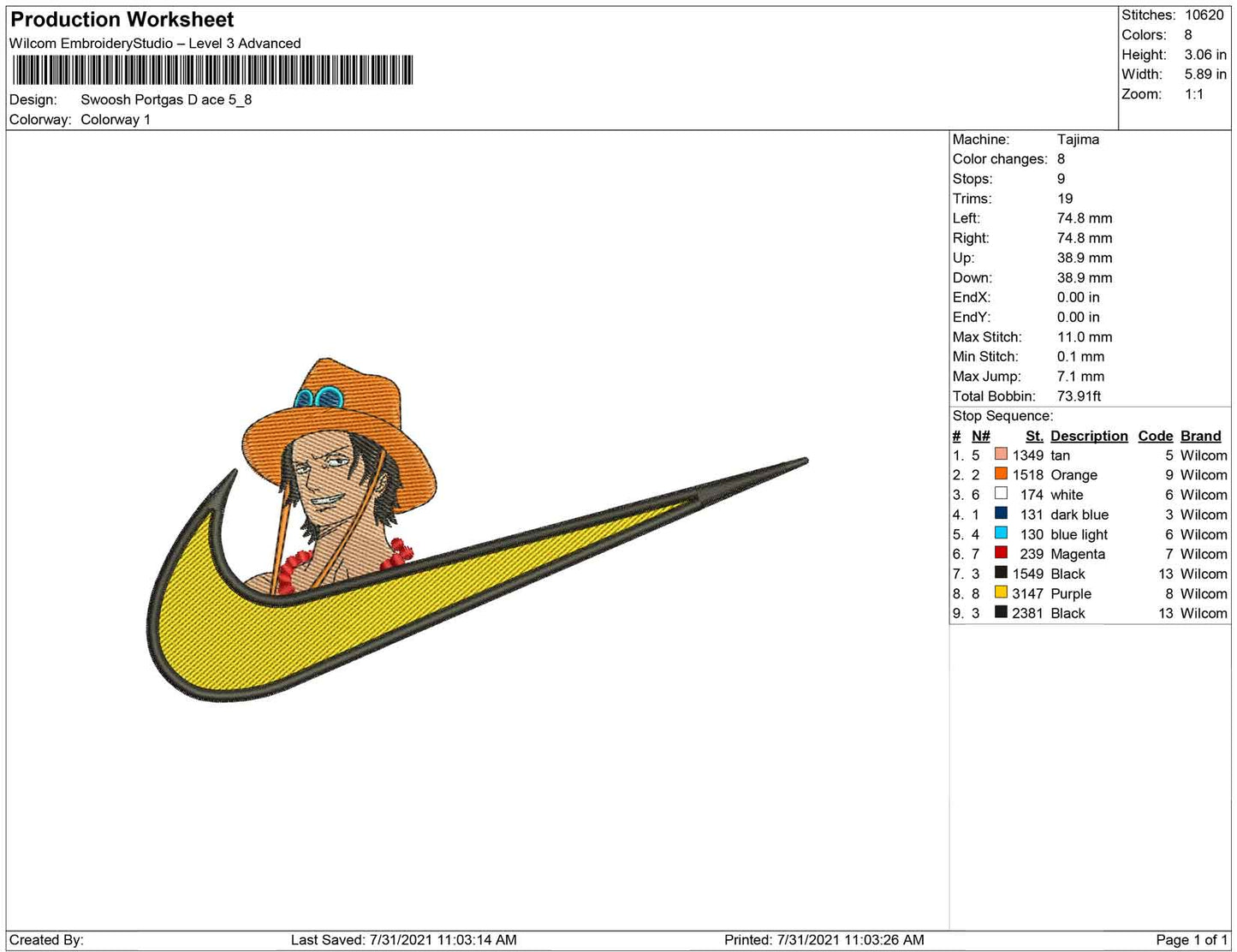 Swoosh Portgas D ace