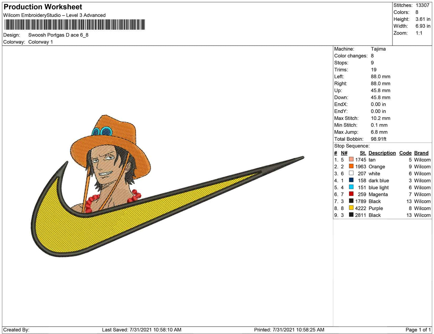 Swoosh Portgas D ace