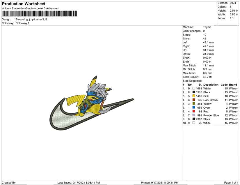 Swoosh Gojo Pikachu