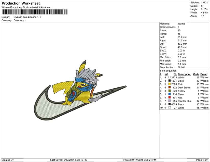 Swoosh Gojo Pikachu