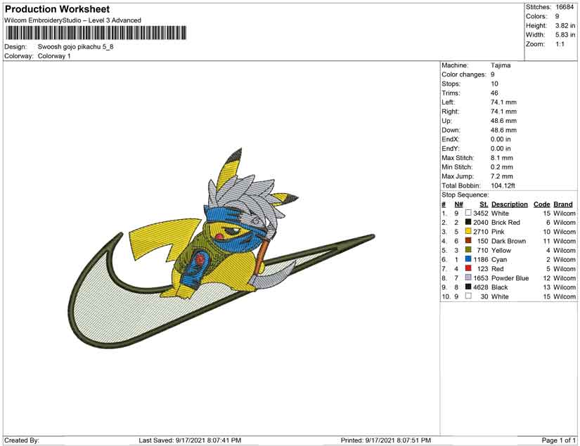 Swoosh Gojo Pikachu