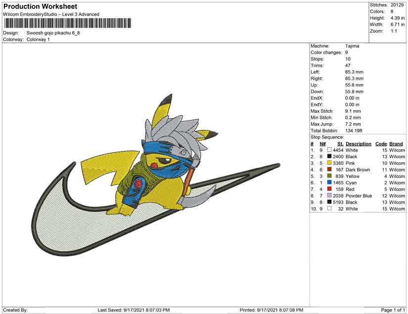Swoosh Gojo Pikachu