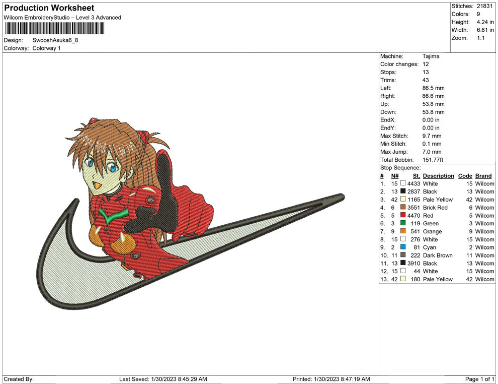 Swoosh Asuka evangelion