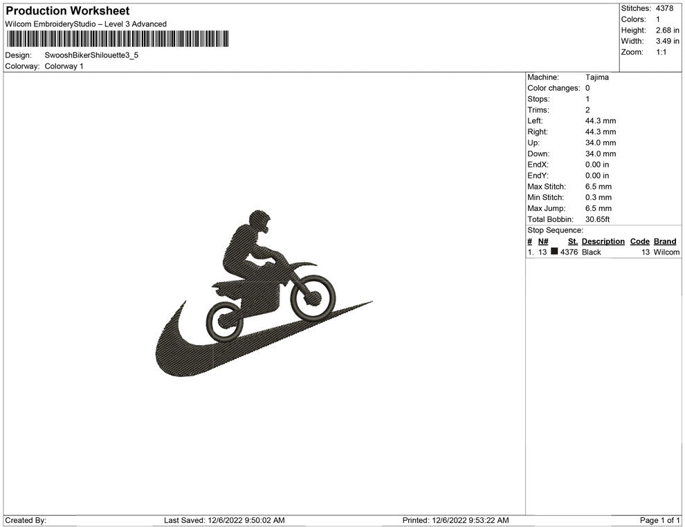 Swoosh Biker Silhouette