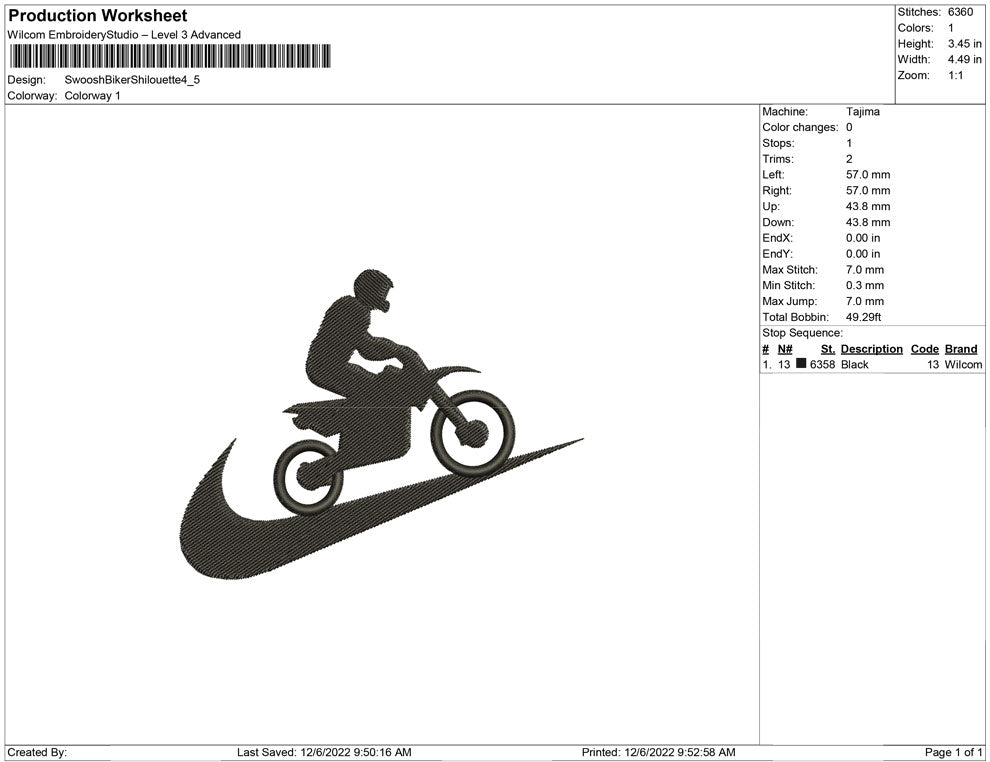 Swoosh Biker Silhouette