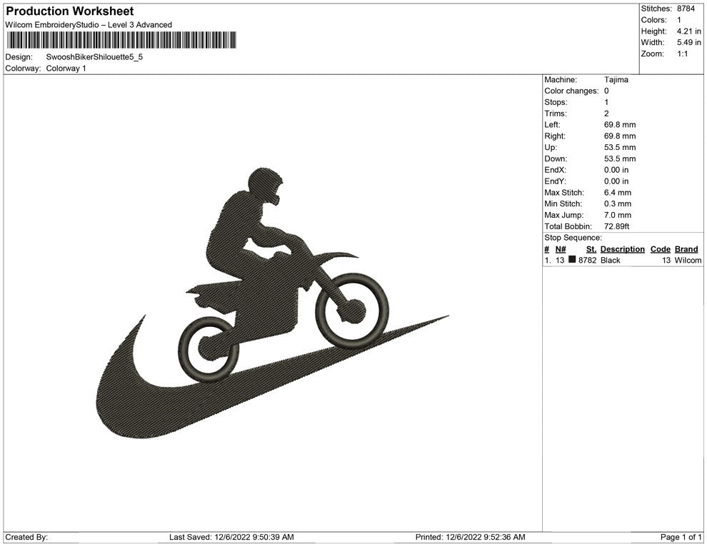 Swoosh Biker Silhouette