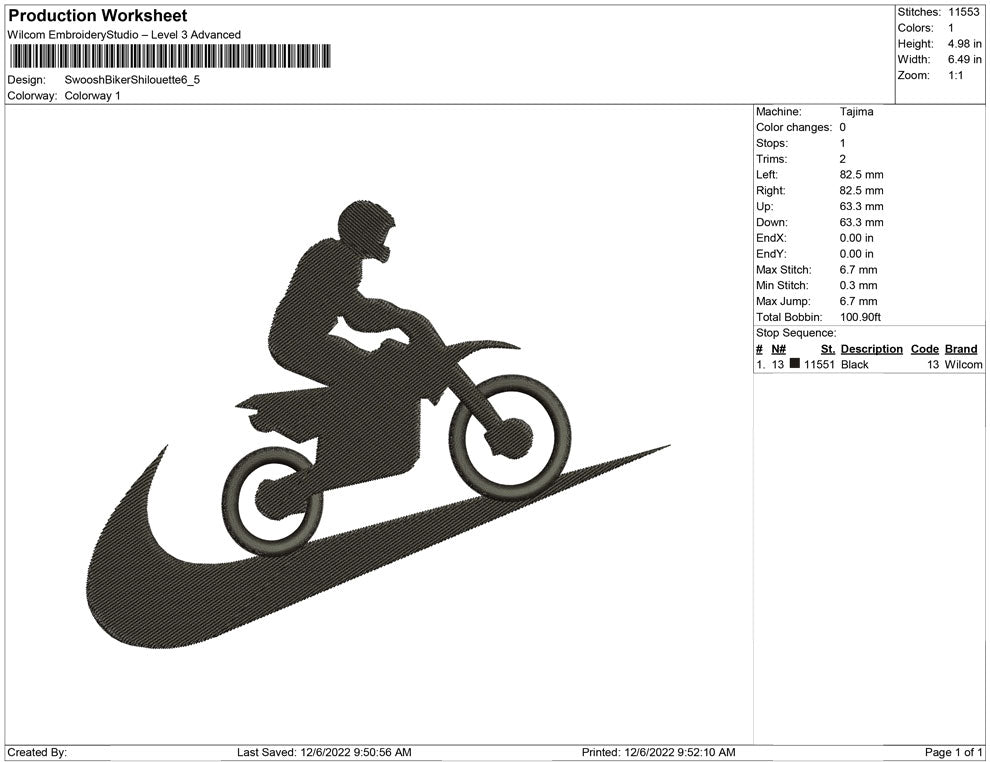 Swoosh Biker Silhouette