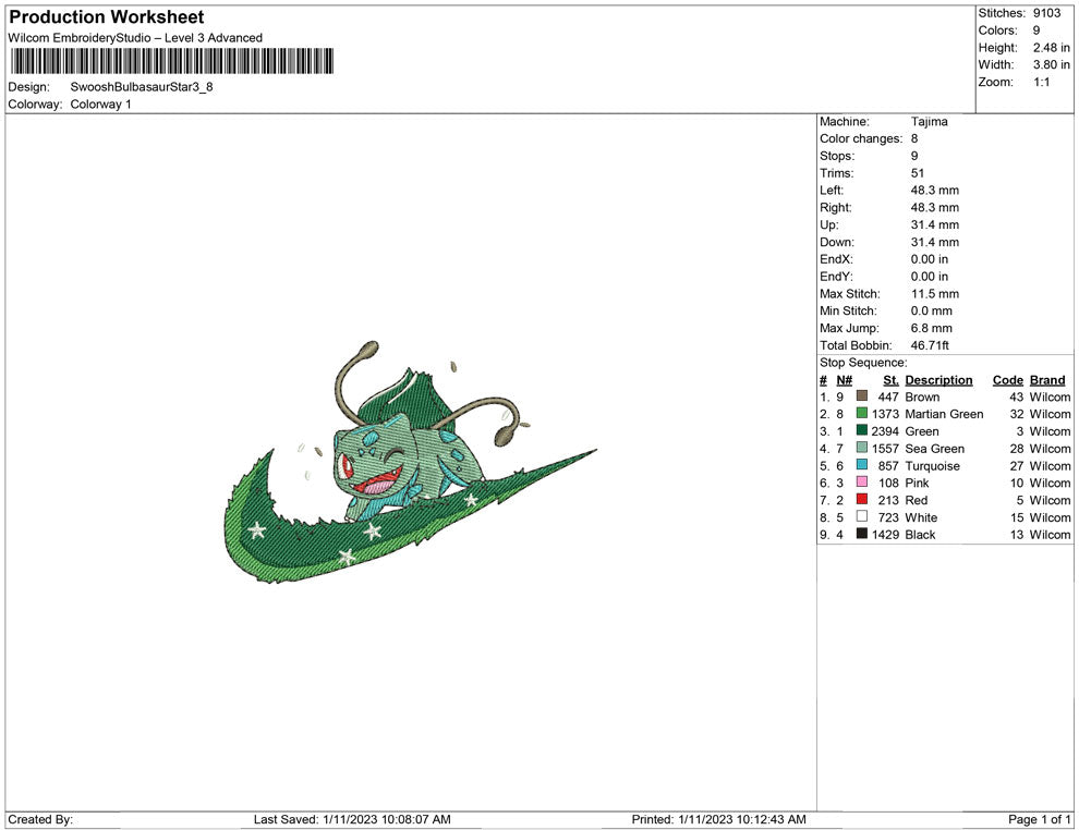 Swoosh Bulbasaur Star
