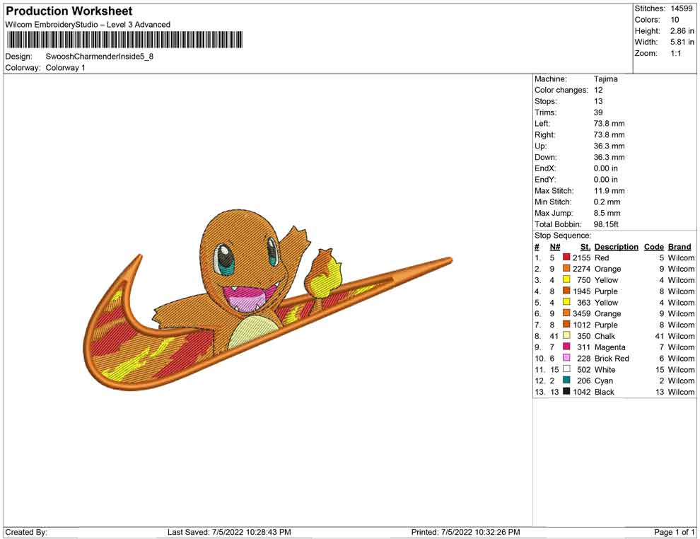 Swoosh Charmender inside