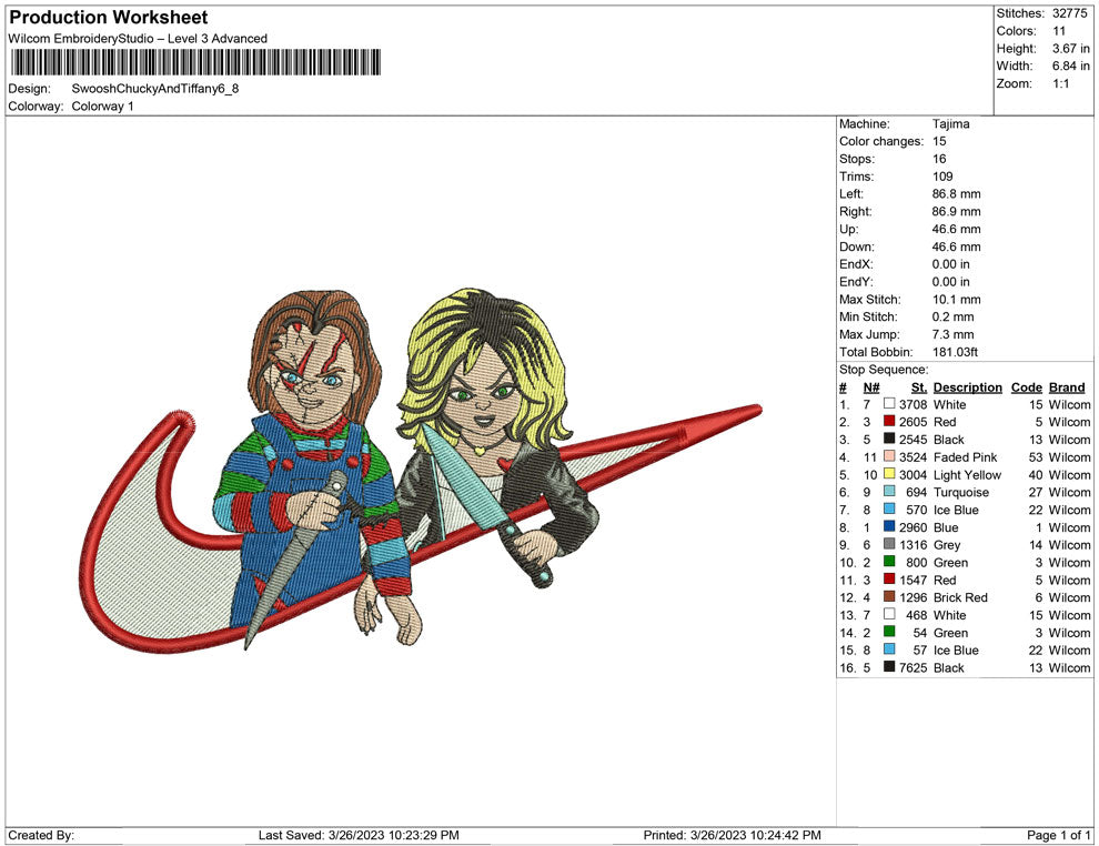 Swoosh Chucky and Tiffany