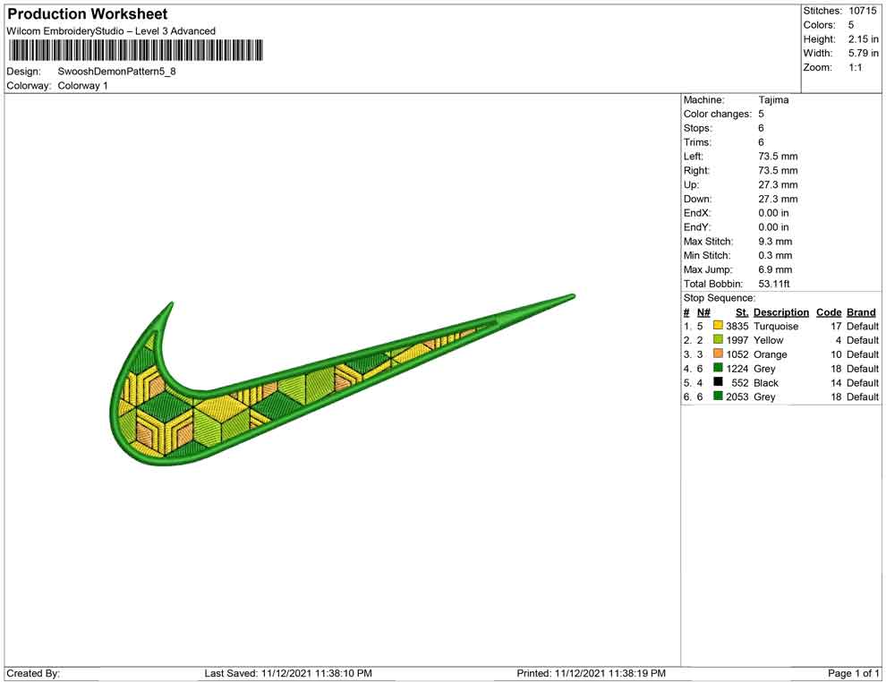 Swoosh Giyu Demon pattern