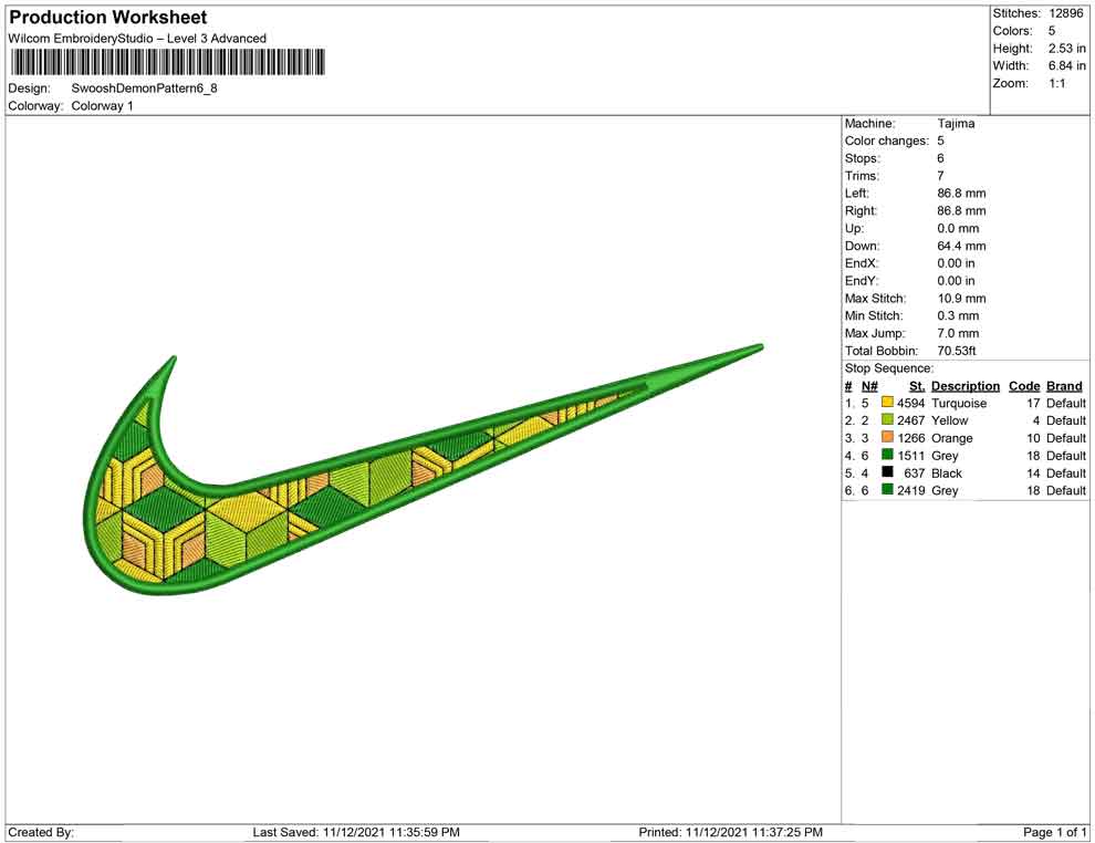 Swoosh Giyu Demon pattern