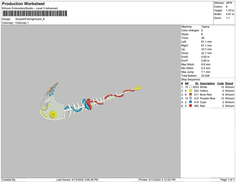 Swoosh Fishing hook