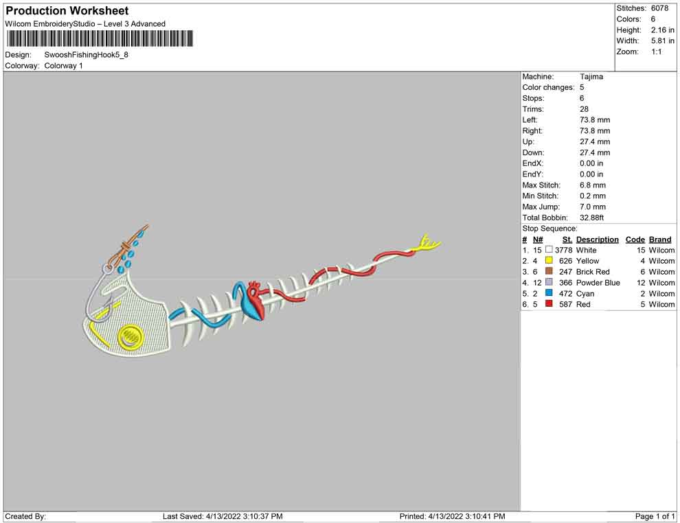 Swoosh Fishing hook