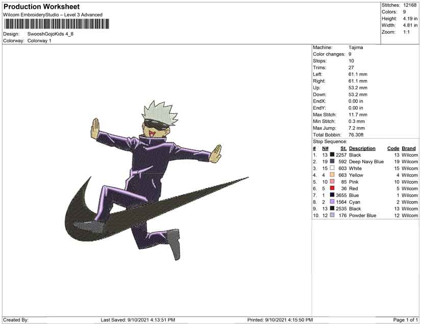 Swoosh Gojo Satoru Kids