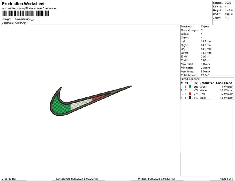 Swoosh italy Flag