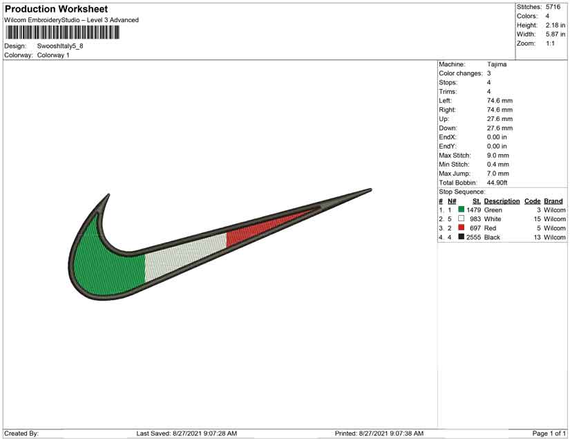 Swoosh italy Flag