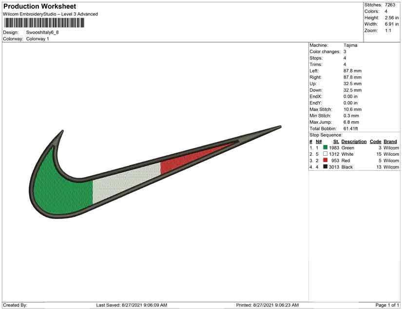 Swoosh italy Flag
