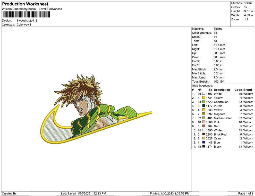 Swoosh Jojo's bizarre