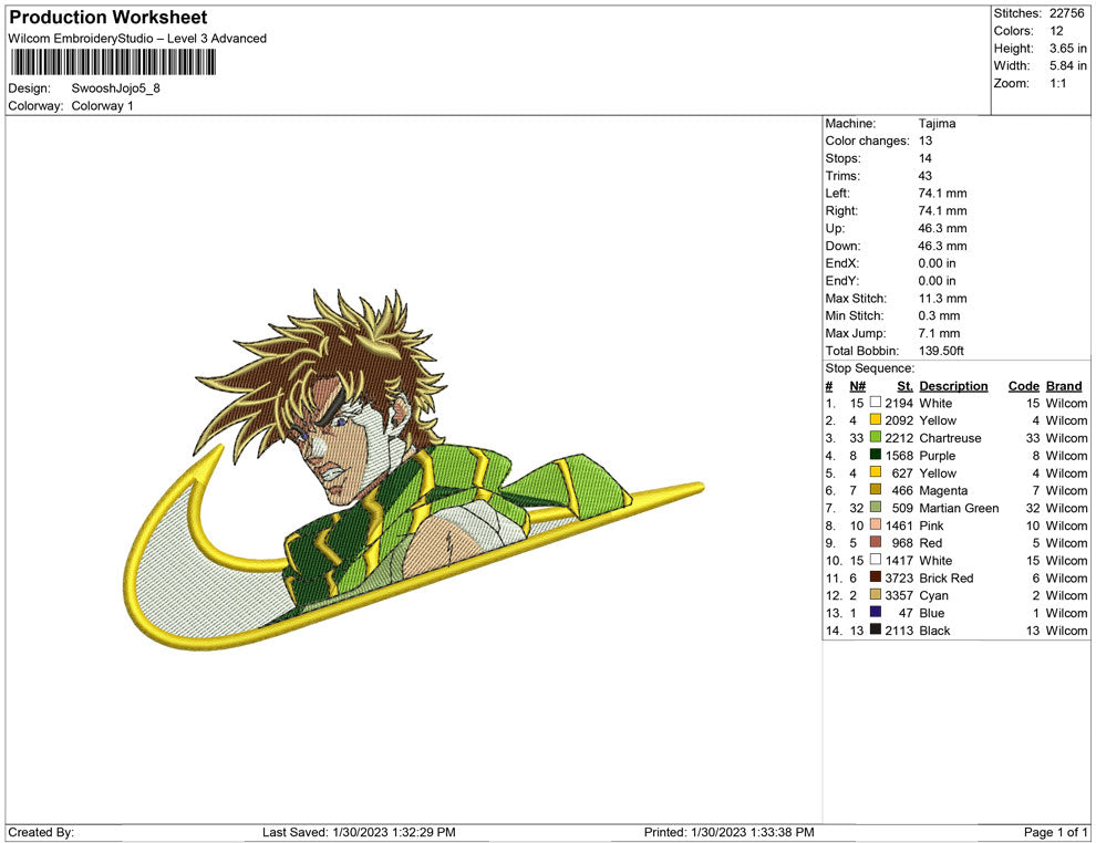 Swoosh Jojo's bizarre