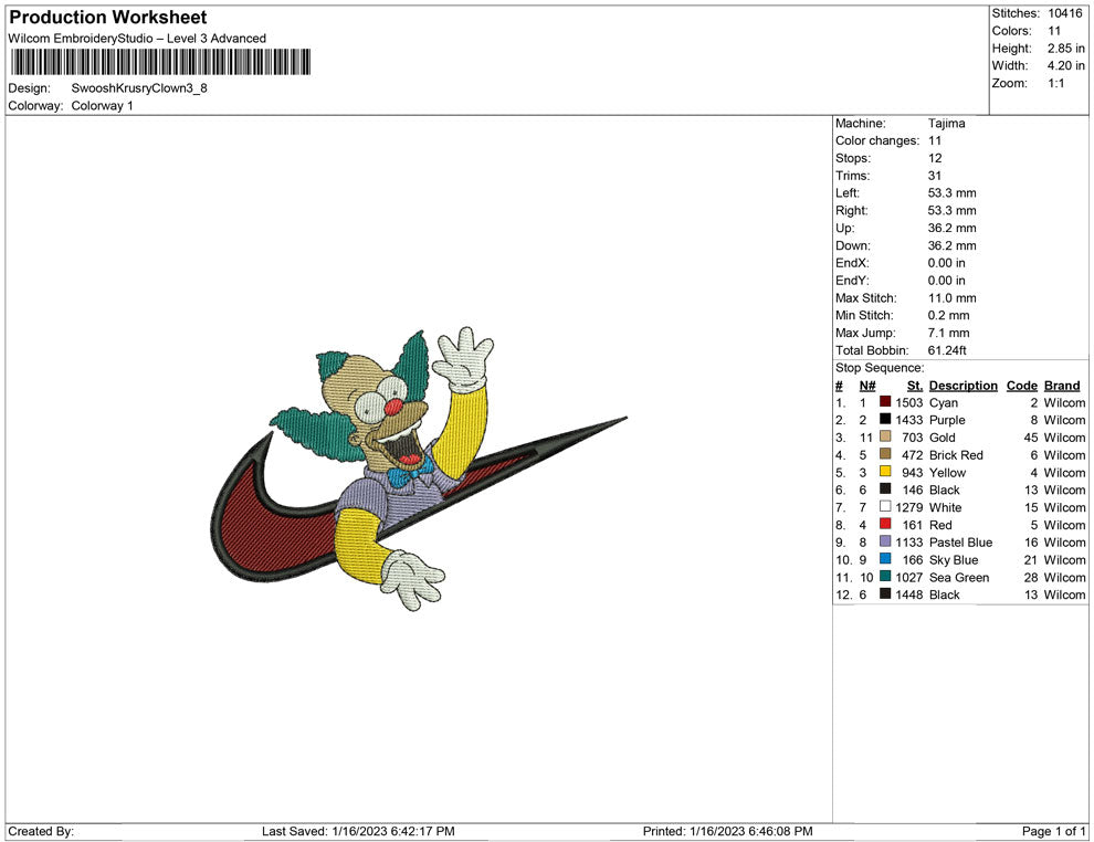Swoosh Krusty Clown