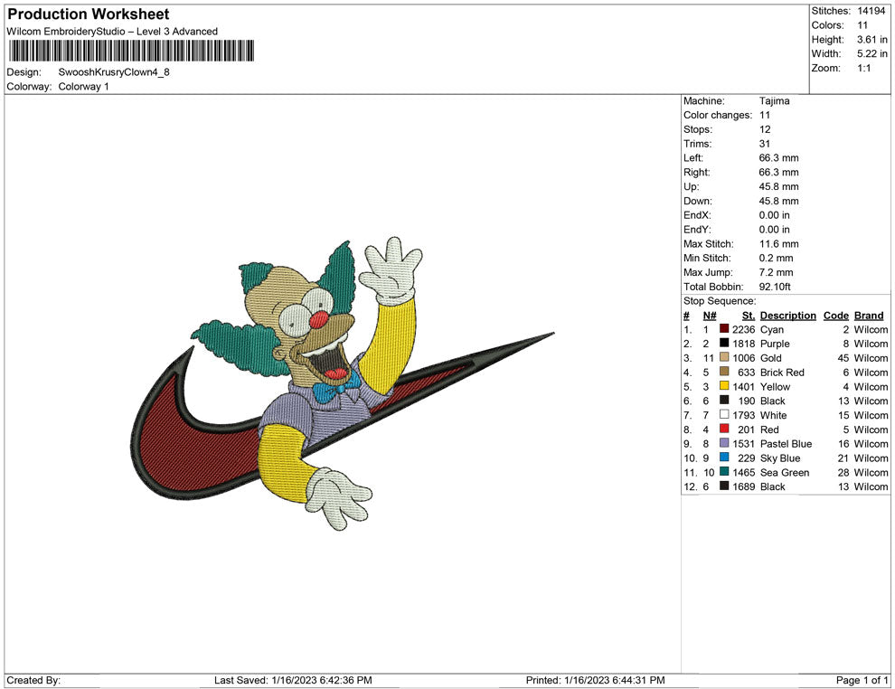 Swoosh Krusty Clown
