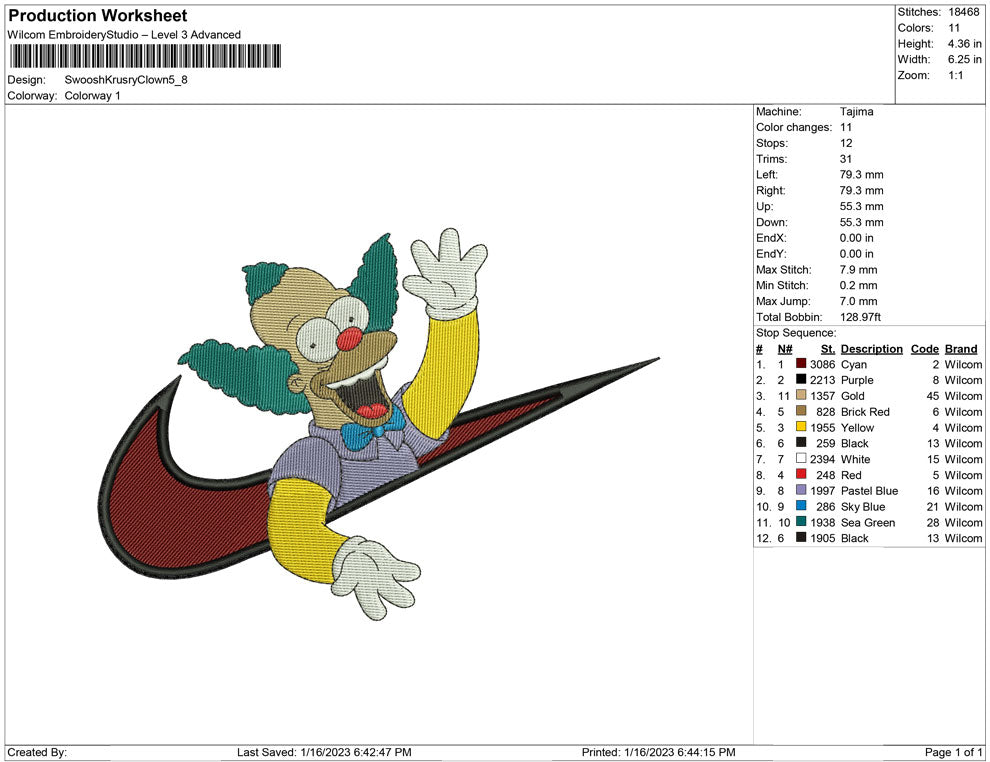 Swoosh Krusty Clown