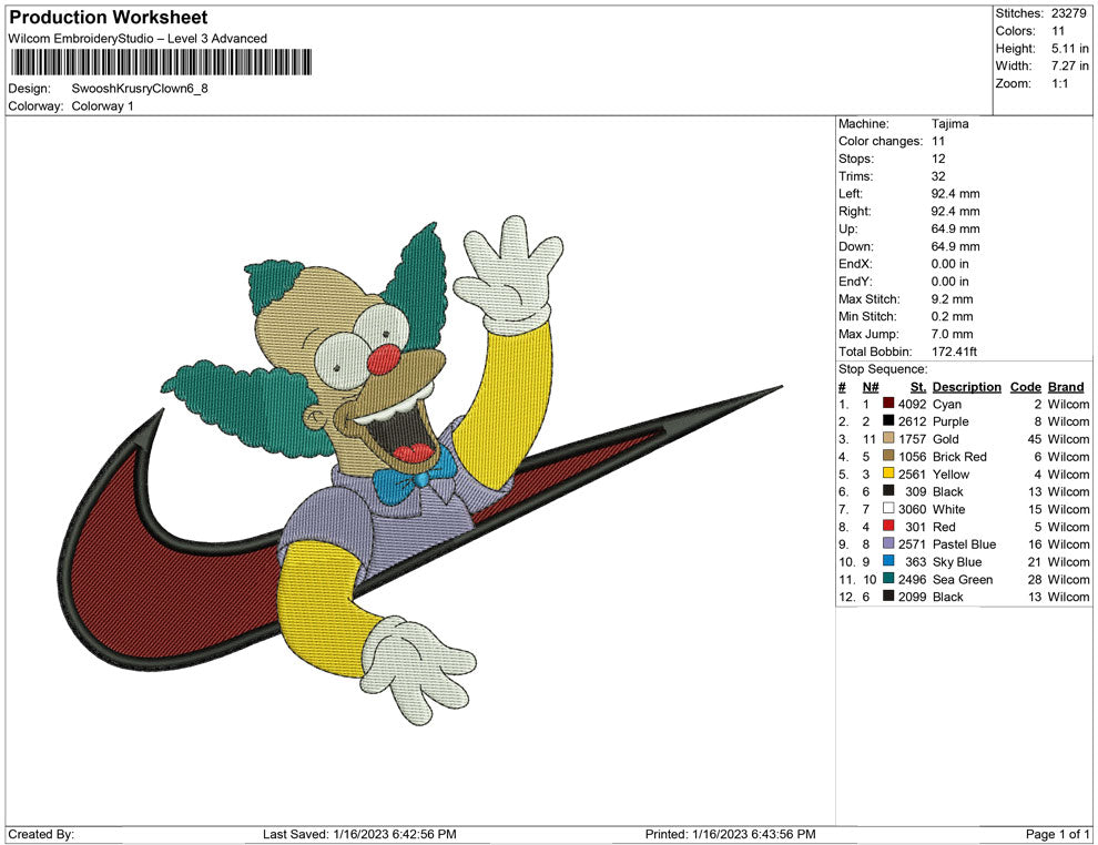 Swoosh Krusty Clown