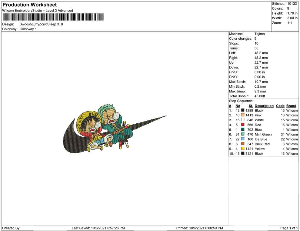 Swoosh Luffy and zorro sleeping