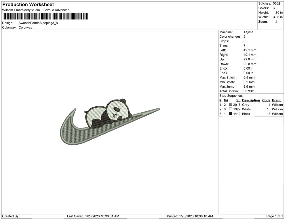 Swoosh Panda Sleeping