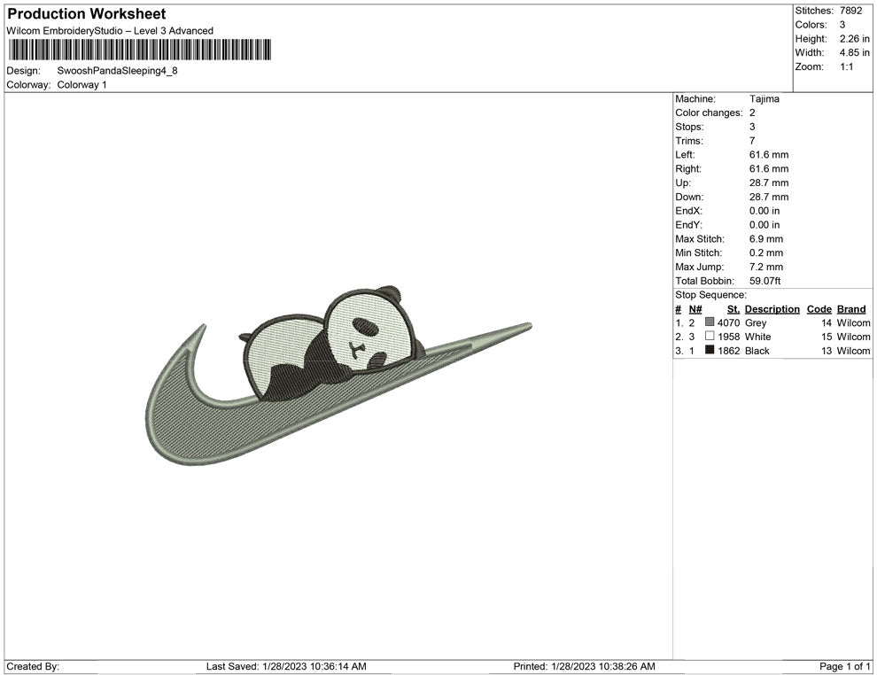 Swoosh Panda Sleeping
