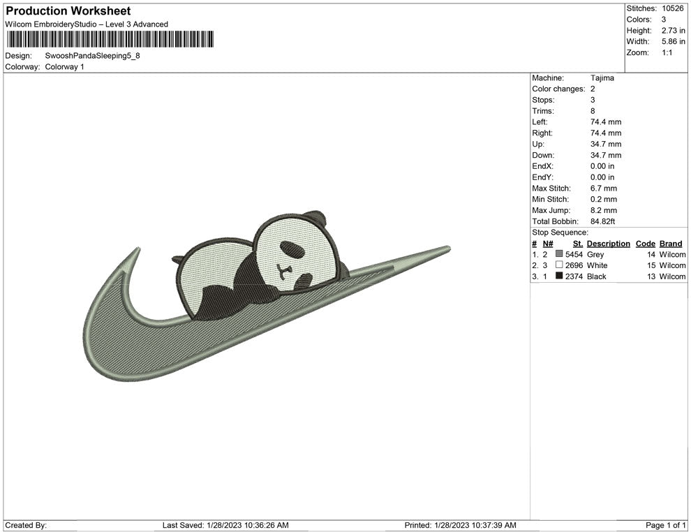 Swoosh Panda Sleeping