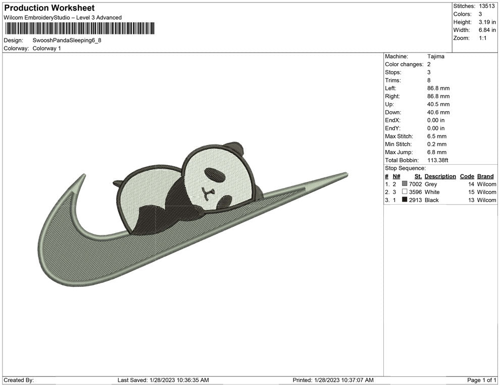 Swoosh Panda Sleeping