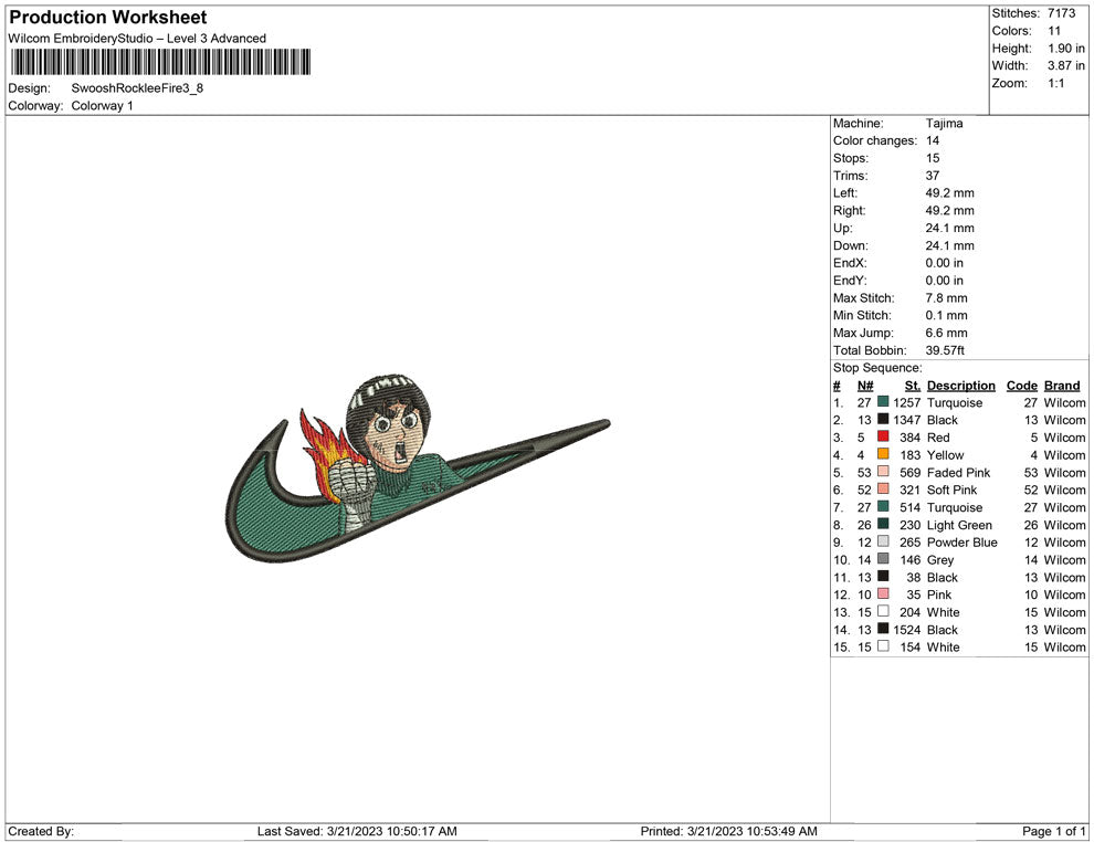 Swoosh Rocklee Fire