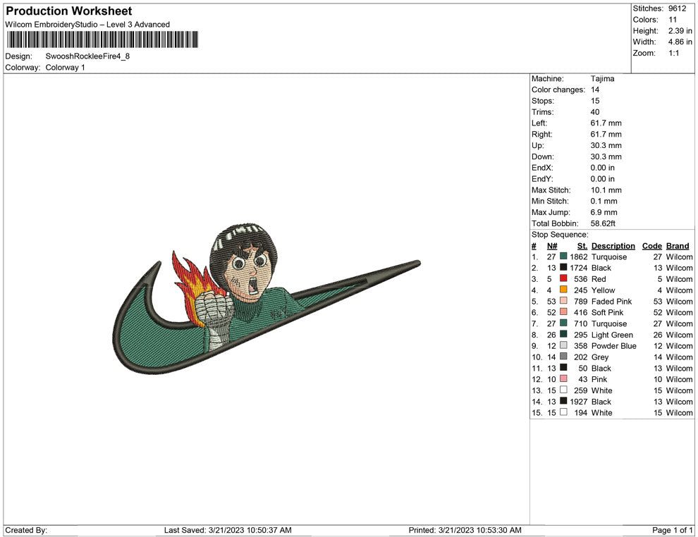 Swoosh Rocklee Fire