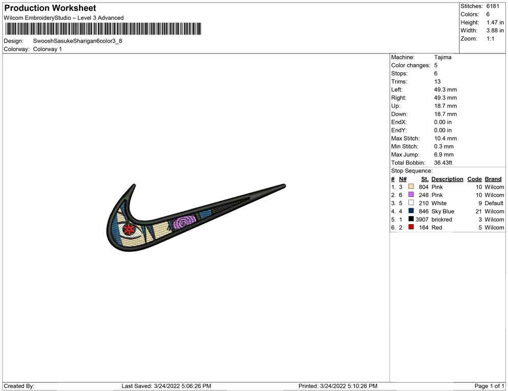 Swoosh Sasuke Sharigan 6 color