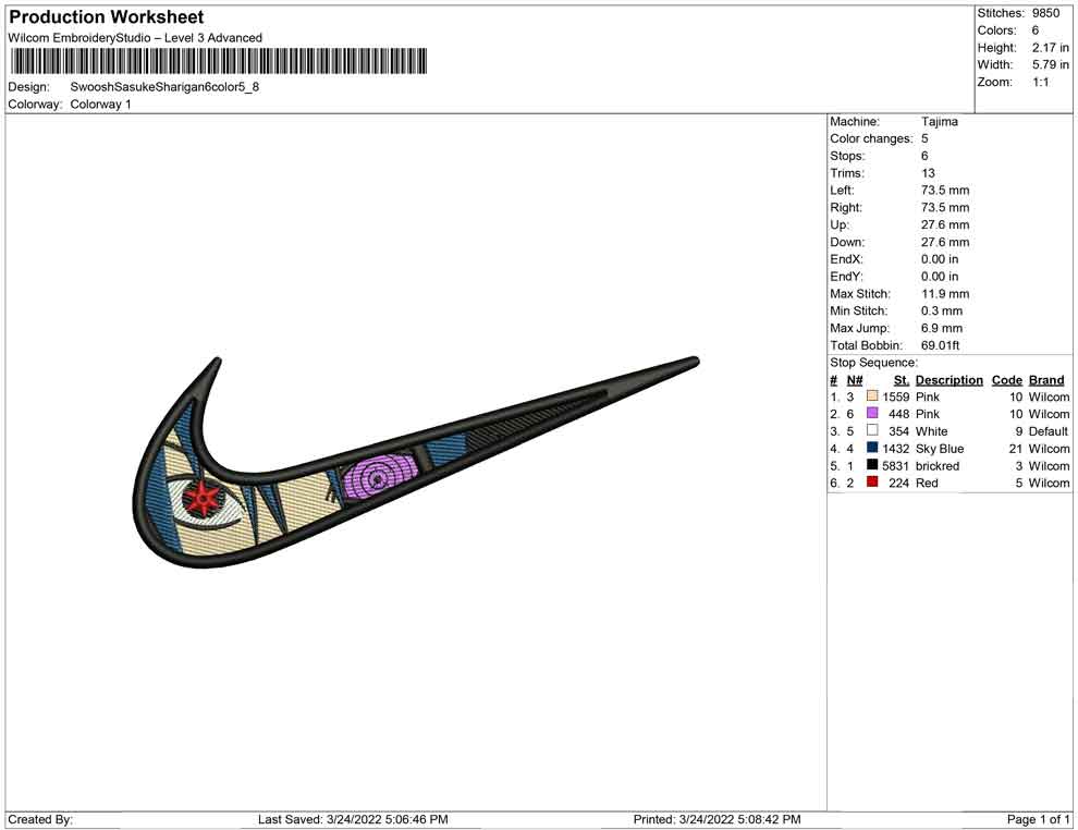 Swoosh Sasuke Sharigan 6 color