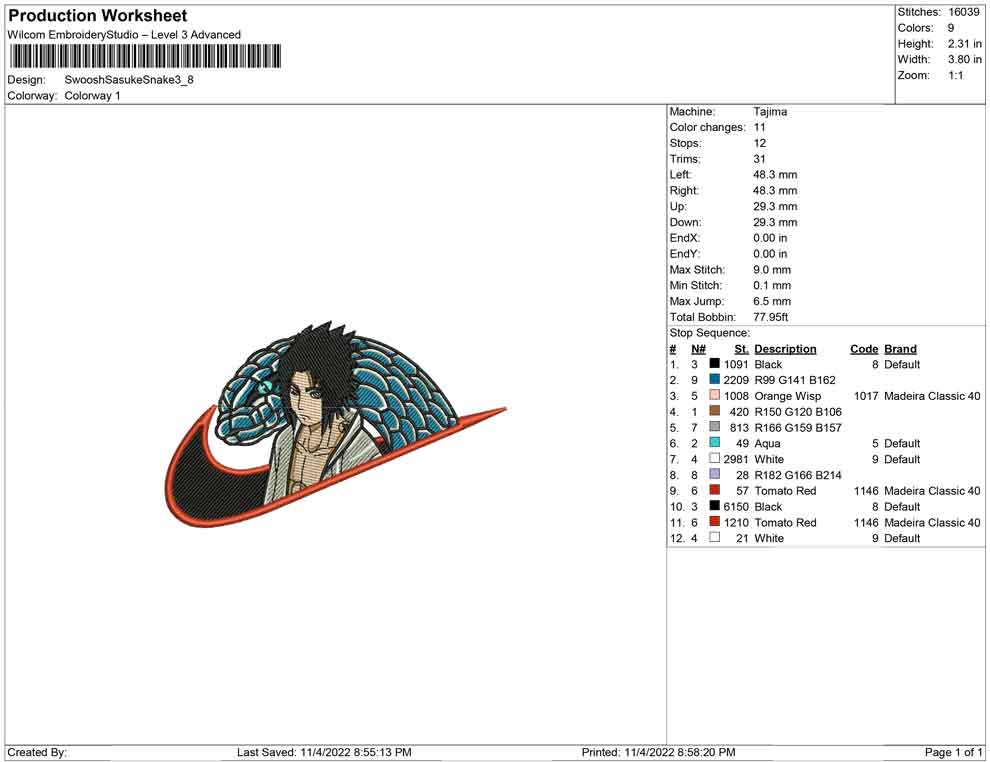 Swoosh Sasuke and Snake