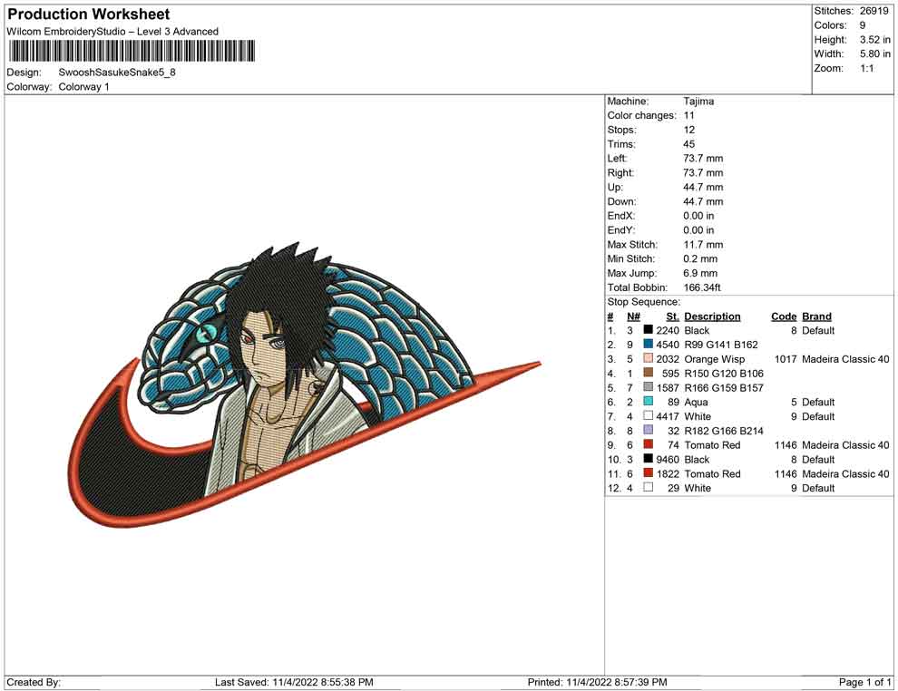 Swoosh Sasuke and Snake