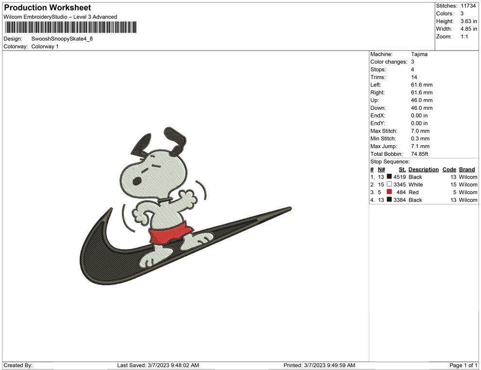 Swoosh Snoopy Skate