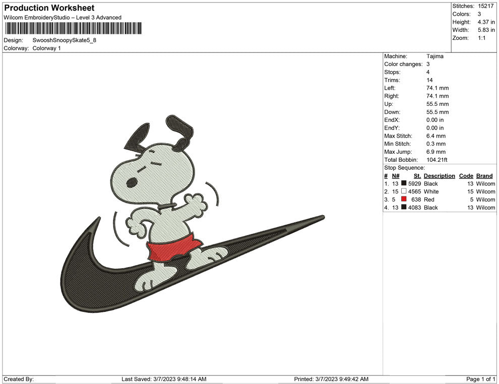 Swoosh Snoopy Skate