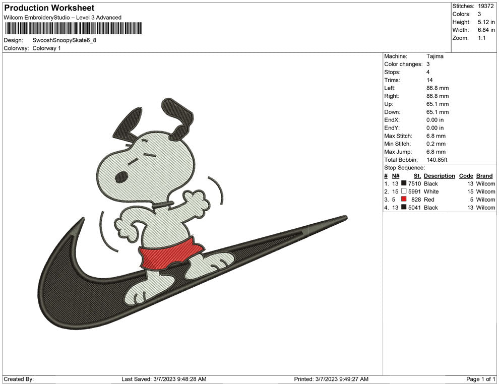 Swoosh Snoopy Skate