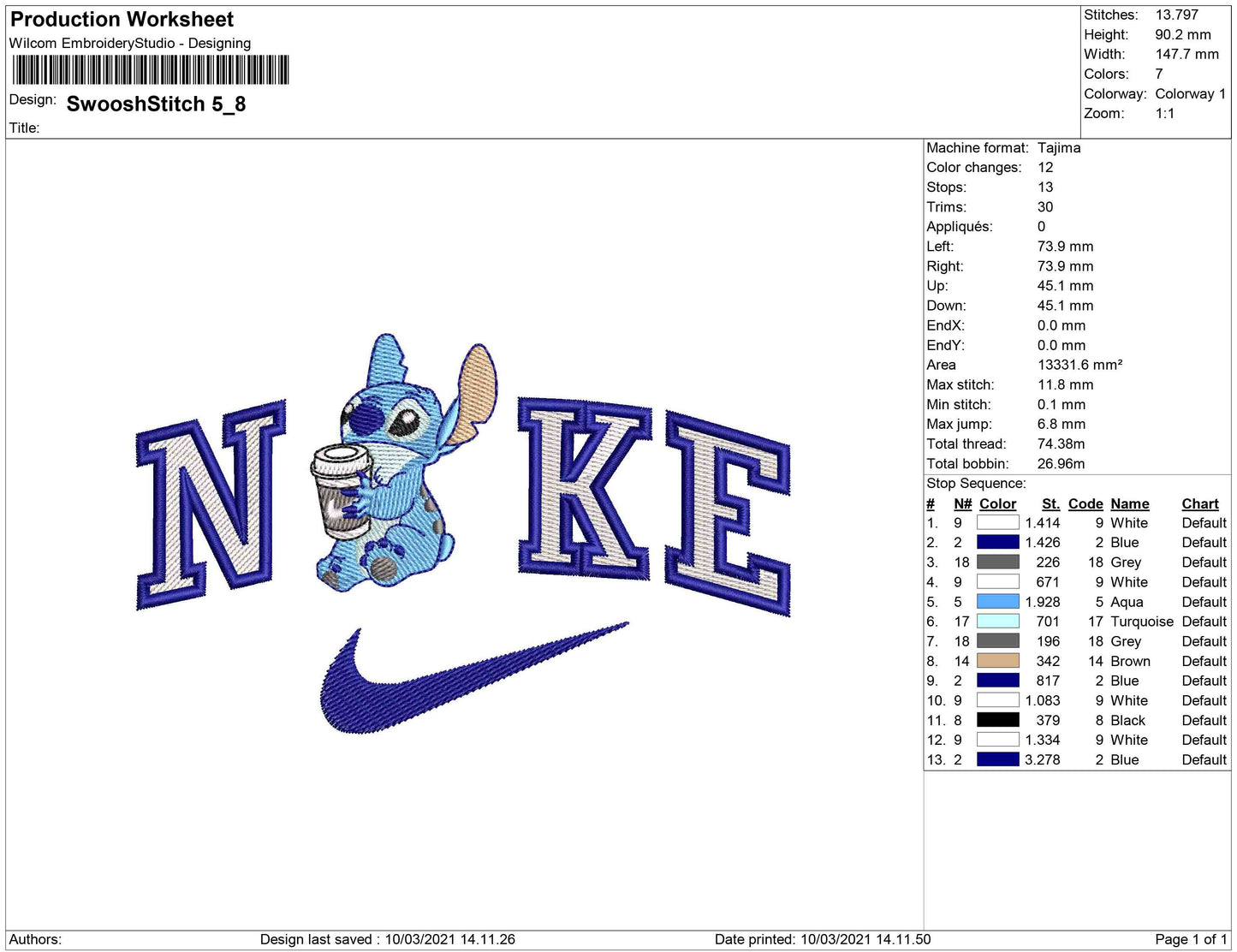 Nike Stitch wit coffee cup