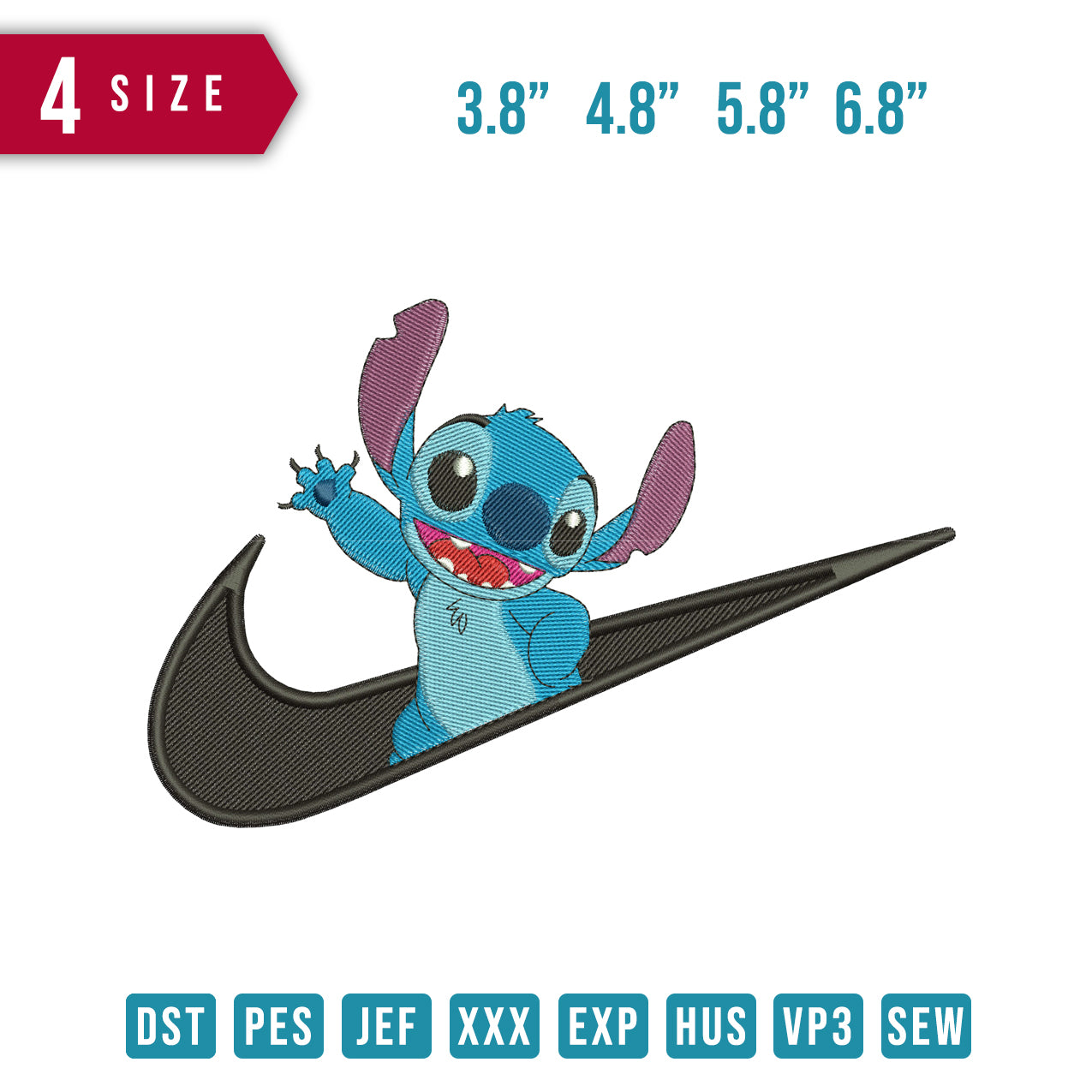 Swoosh-Stich Hallo