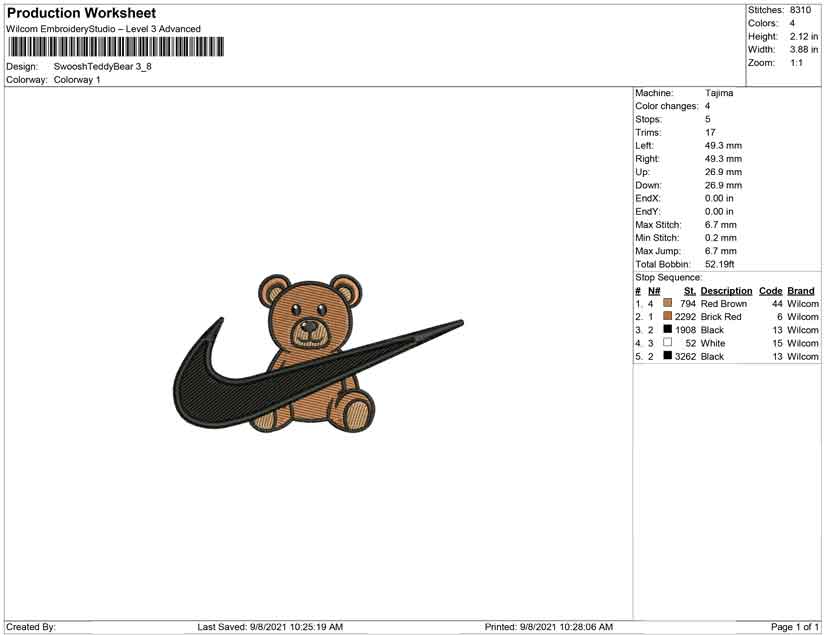 Swoosh Teddy bear