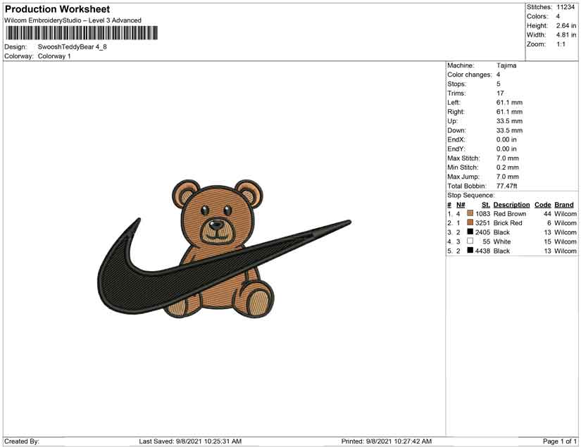 Swoosh Teddy bear