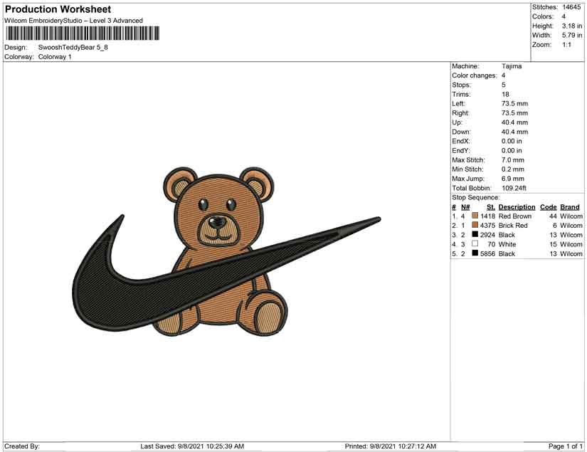 Swoosh Teddy bear