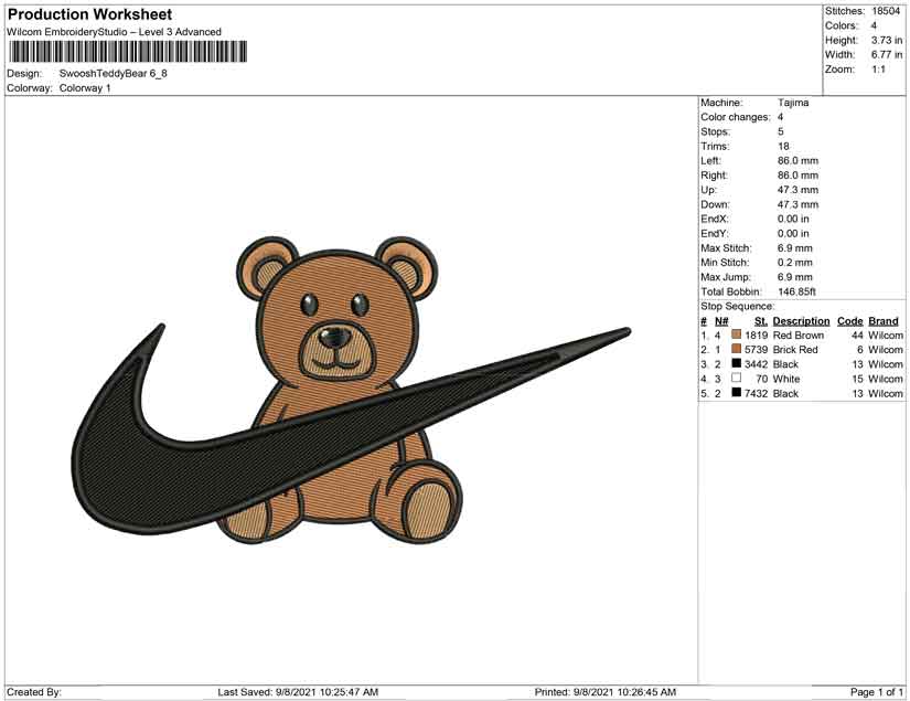 Swoosh Teddy bear