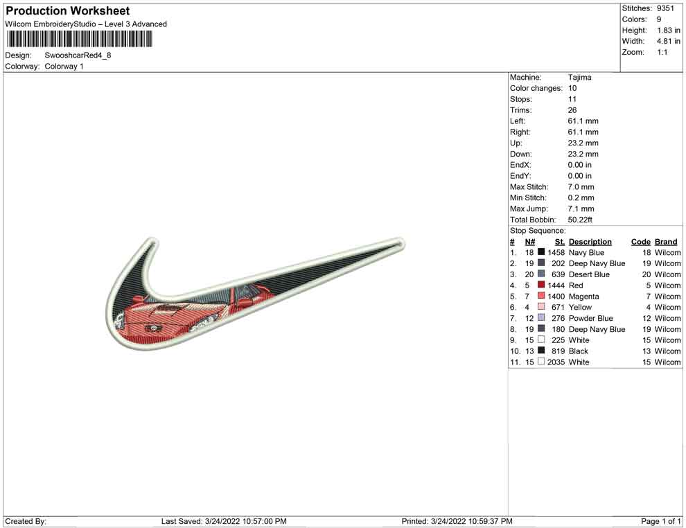 Swoosh Car Red