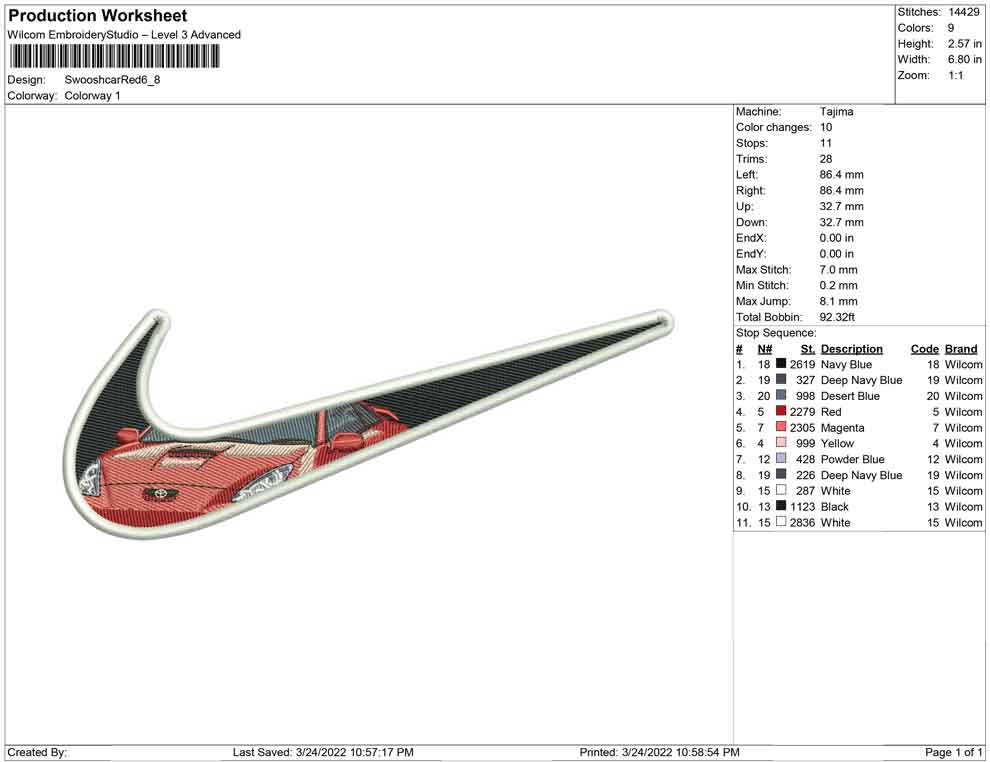 Swoosh Car Red
